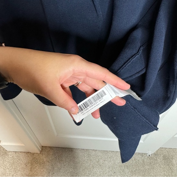 Quince 100% Organic Cotton Knit Blazer Jacket Navy Blue Size Large - Picture 6 of 7